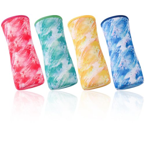 Lasuroa 4pcs 22oz Neoprene Insulated Water Bottle Cover Case - Temperature Retaining Accessories (Four-Color Smudged Version)