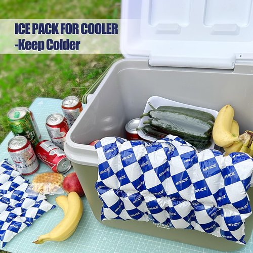Shipping Cold Packs Dry Ice Packs for Shipping Frozen Food - Freezer Packs for Coolers - Keep Food Fresh and Beverage Cold - Long Lasting Ice Packs - 24 Cells Each, 6 Sheets