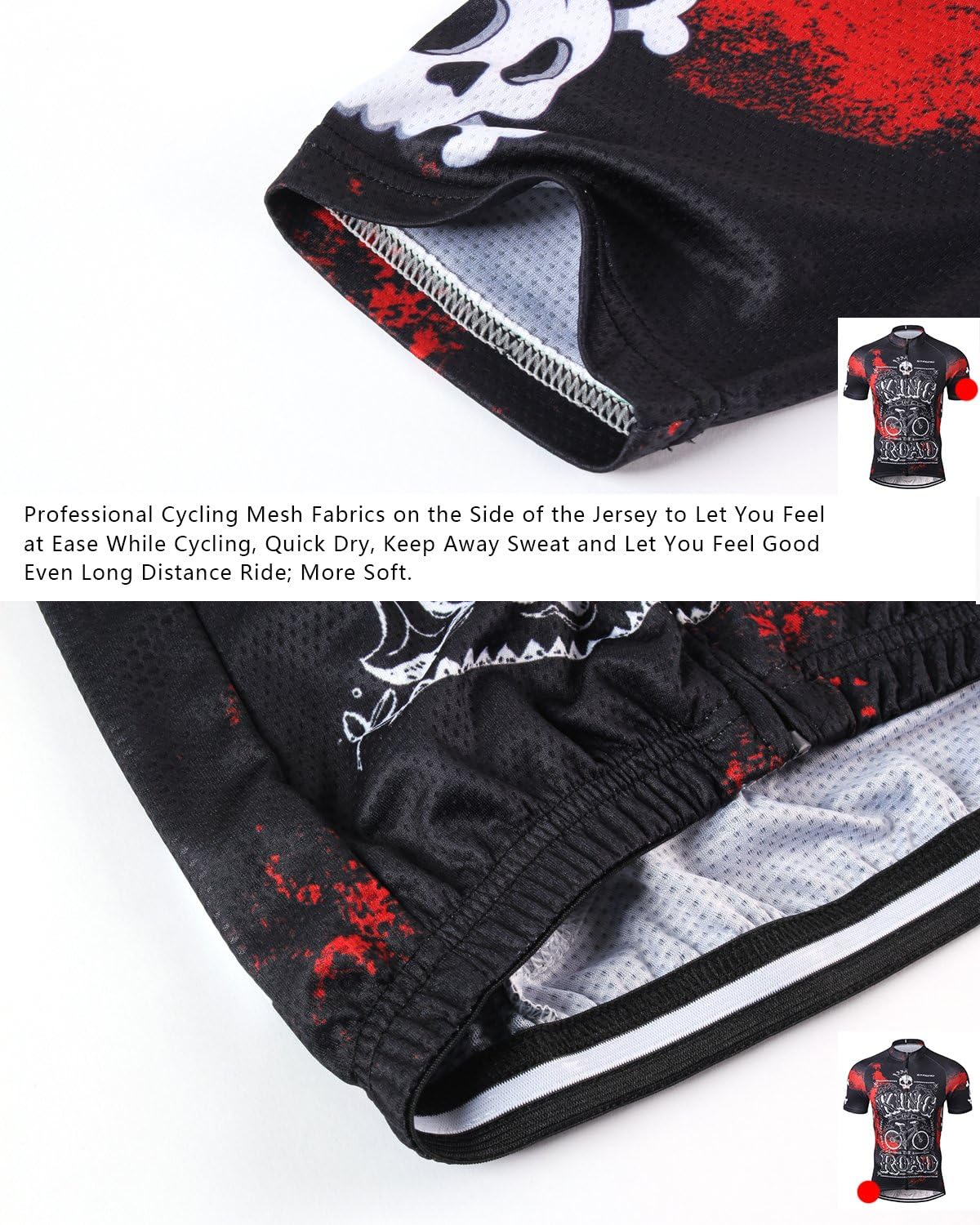 Strgao Men's Cycling Jersey Bike Short Sleeve Shirt