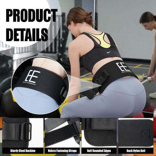 ELITE ECOMMERCE Hip Thrust Belt Exercise - Heavy Duty Exercise Belt for Weights, Dumbbells, Kettlebells, and Plates - Supports Up to 400 lbs. - Adjustable, Comfortable, and Durable Fitness Equipment