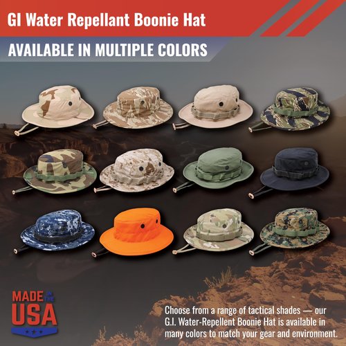 US Military Surplus GI Water Repellant Boonie Hat, Made in USA (OCP Scorpion, 7 1/2)