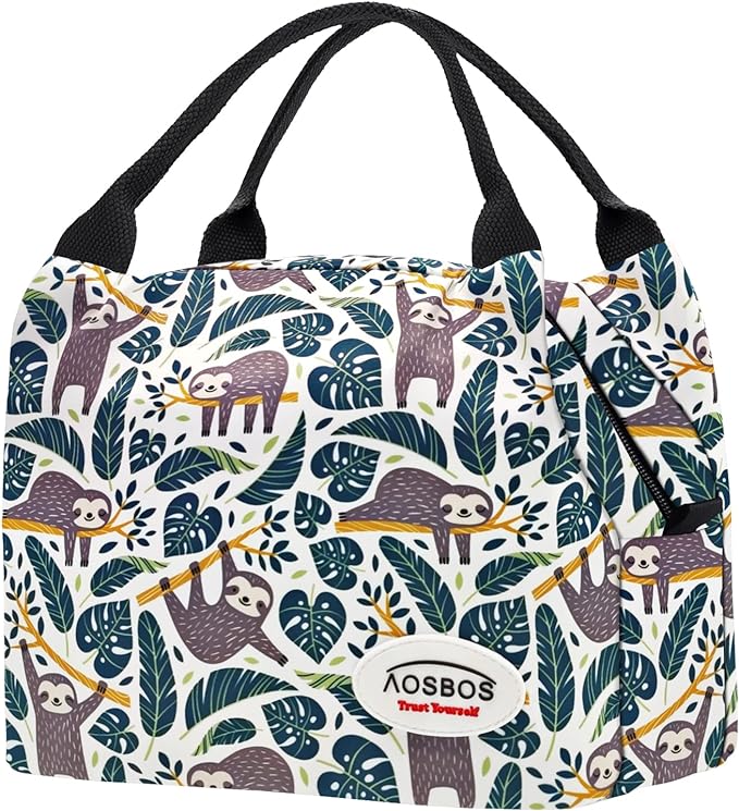 Aosbos Cute Lunch Box for Women Small Lunch Bags for Adult Insulated Lunch Totes Bag Reusable Lunchbox Cooler Bag Lunch Pail Bento Box Adult Mens Lunchbox for Work Meal Travel Bags Picnic Bags