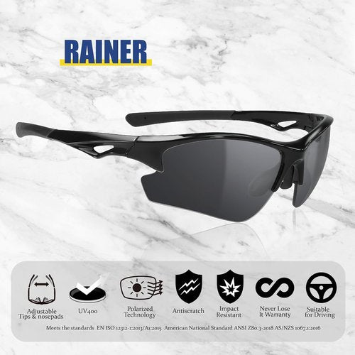 Flux Rainier Outdoor Sports Sunglasses for Men Women with PC Polarized Lenses