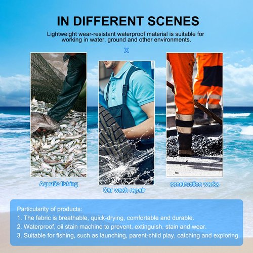 YAOYAO LAND Fishing Waders with Boots for Men Waterproof Wader Pants PVC Waterproof Wader Pants Ideal for Fly Fishing (BLACK, M13)
