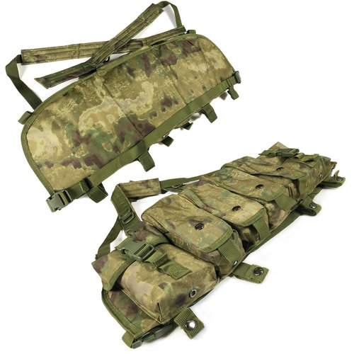 HRTACPAG Tactical Chest Rig for Airsoft - AK Chest Rig -Adjustable Tactical Outdoor Hunting Chest Rig with Mag Pouches Ruin Camo