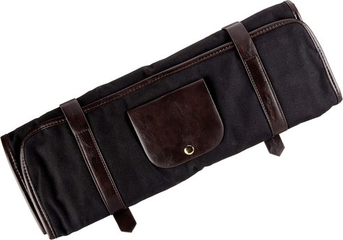 Barfly Mixology Roll Black with brown leather accents