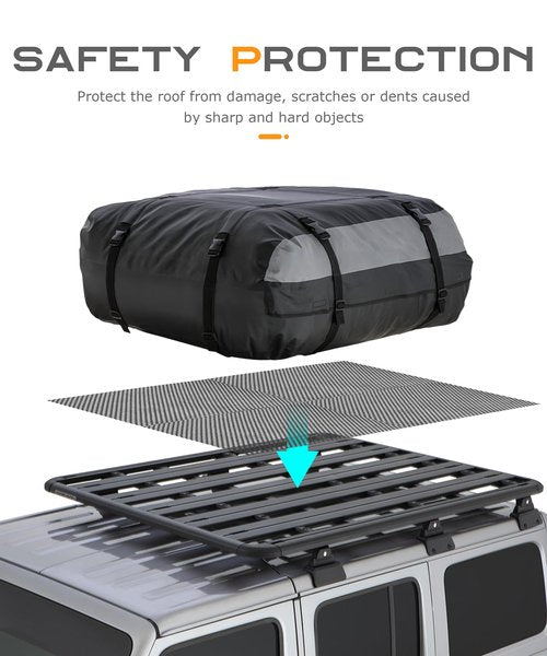 SCUARI Roof Rack Pads,51"x43" Universal Roof Cargo Bag Protective Mat,Car Accessories Car Roof Top Rack Pads,Roof Rack Accessories,Non-Slip Rooftop Cargo Bag Mat for Rooftop Cargo Bag,Fit Most Vehicle