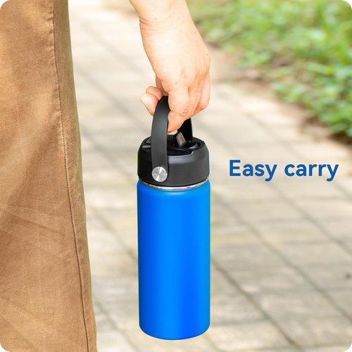 Prurex Straw Lid for Hydroflask 12 16 18 20 32 40 64 oz,Replacement Lids with Straw for Hydro Flask Wide Mouth Water Bottle,Flex Straw Cap Accessories Top Fits Thermoflask&Iron Flask(Black)