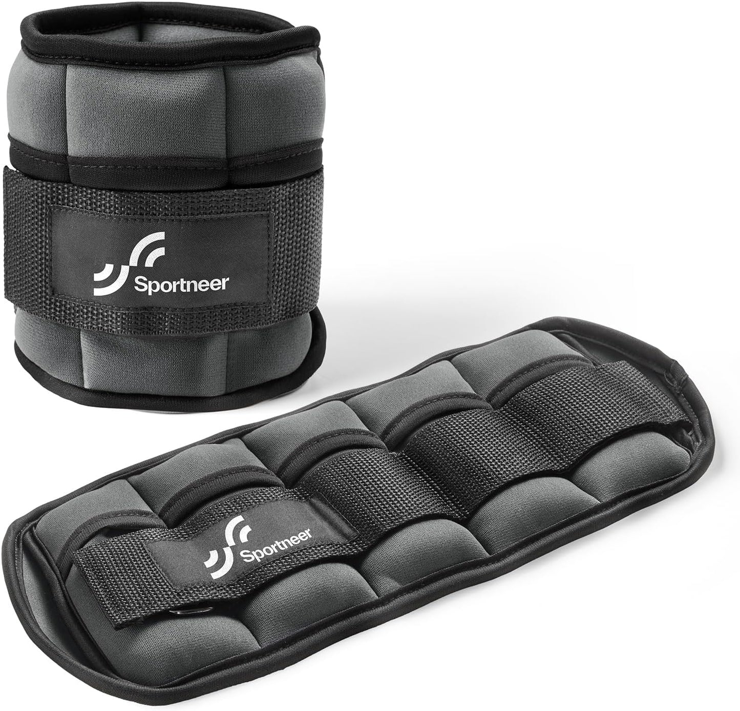 Sportneer Adjustable Ankle Weights for Women and Men 7 lbs/Pair Adjustable Leg Weights with Secure Straps, Strength Training Weighted for Yoga, Walking, Running, Aerobics, Gym, Physical Therapy