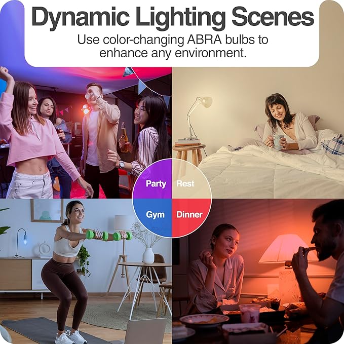 Intermatic ABRA BR30 Wi-Fi Smart Bulb, 750 Lumens - Voice Controlled RGB Color Changing LED, Compatible with Alexa & Google Home - Timers & Schedules, 2.4 GHz Wi-Fi Only, No Hub Required - 1 Pack