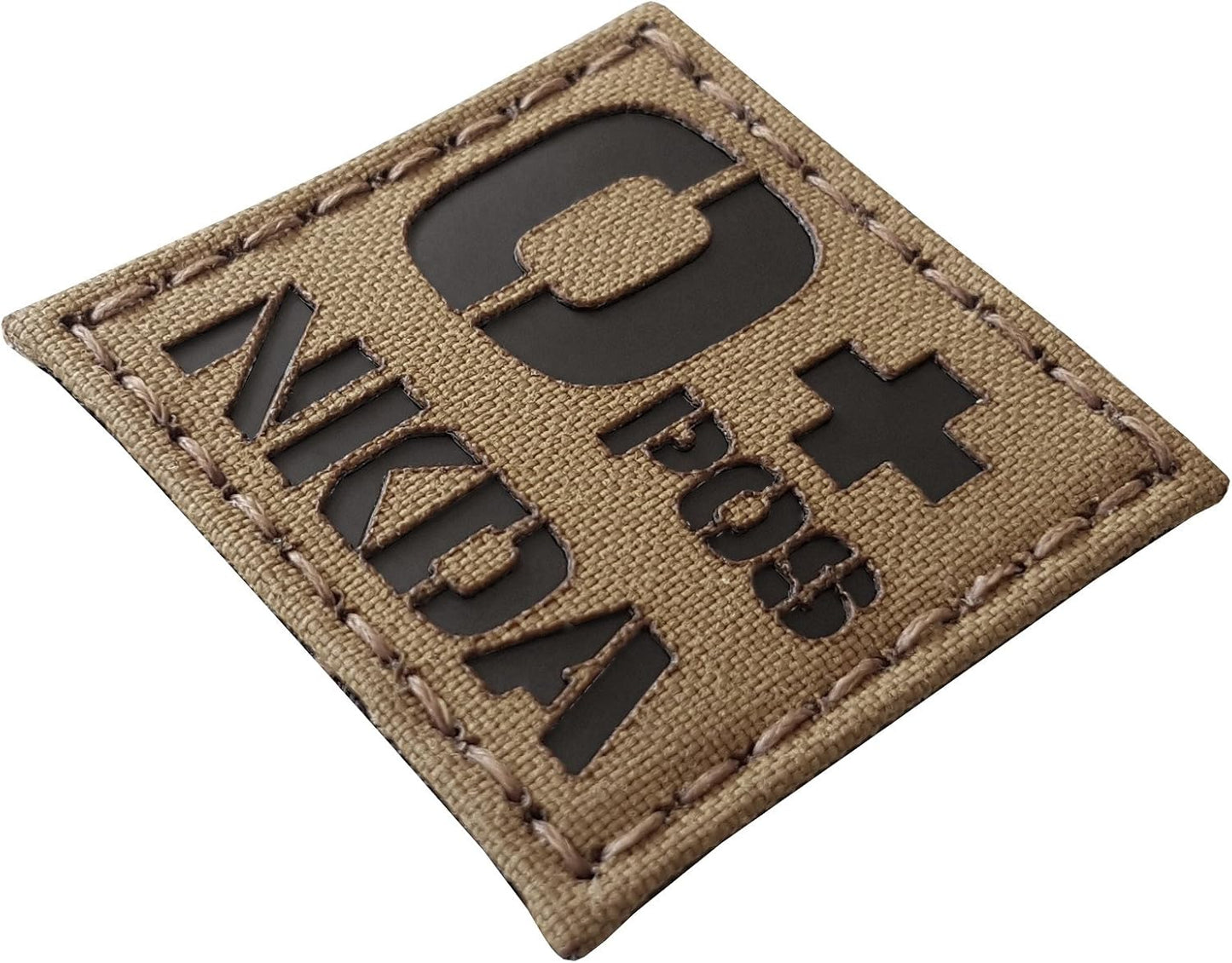 OPOS NKDA O+ Blood Type 2x2 Tactical Morale Fastener Patch (Coyote Brown)