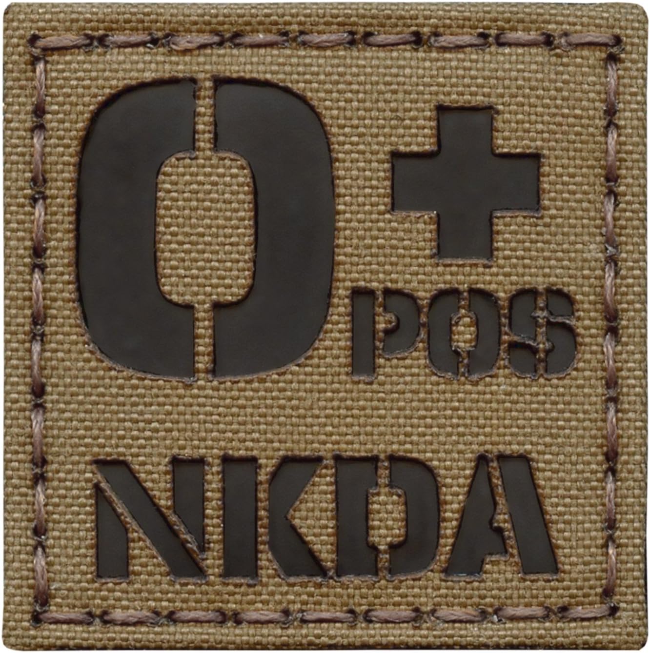 OPOS NKDA O+ Blood Type 2x2 Tactical Morale Fastener Patch (Coyote Brown)