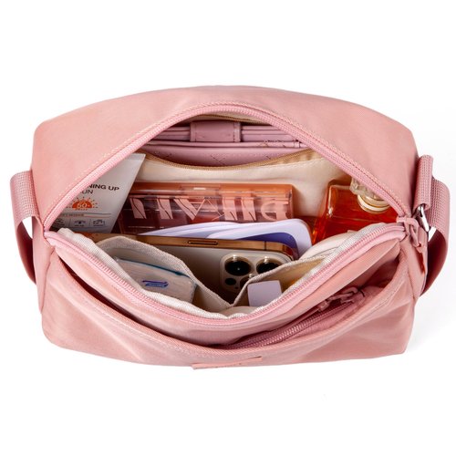 Small Sling Backpack Crossbody Sling Bag for Women, Chest Daypack Fanny Pack Cross Body Bag for Outdoors Hiking Traveling - Pink