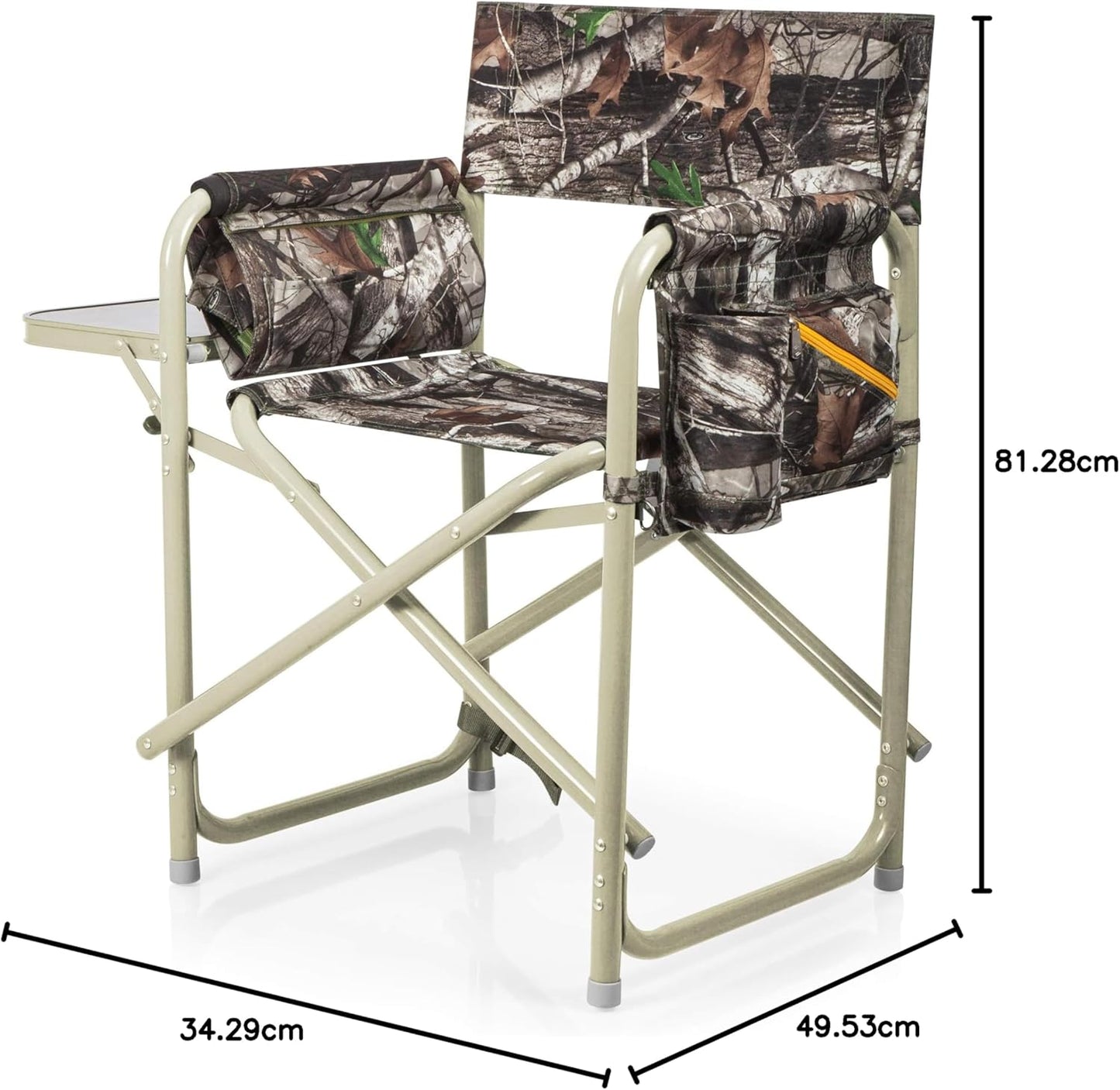 Picnic TIME Outdoor Directors Chair with Side Table, Beach Chair for Adults, Camping Chair with Table