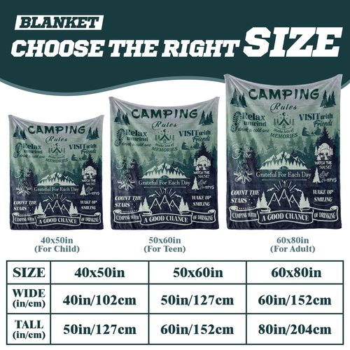 BXZWLK Camping Camper Gifts, Camping Lovers Gift Ideas for Men Women, Best Gifts for Rv Owners, Campsite Outdoors RV Travel Hiking Bed Sofa Couch 60"x50"