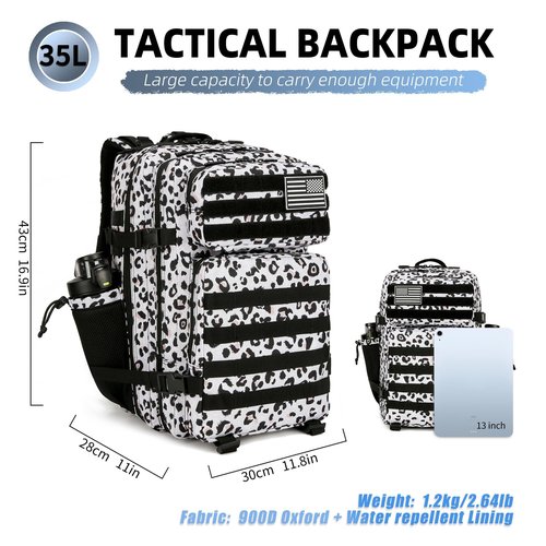 gracedon 35L Military Tactical Backpack with Molle System for Women Men Assault Pack Daypacks for Gym Outdoor Backpacks (Neopard)
