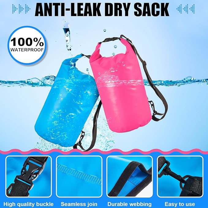 Aliceset 2 Pcs Waterproof Dry Bag 20L/10L Floating Dry Backpack Bags for Travel Pack Waterproof Backpack for Kayaking Rafting Boating Swimming Hiking Fishing(20 L)
