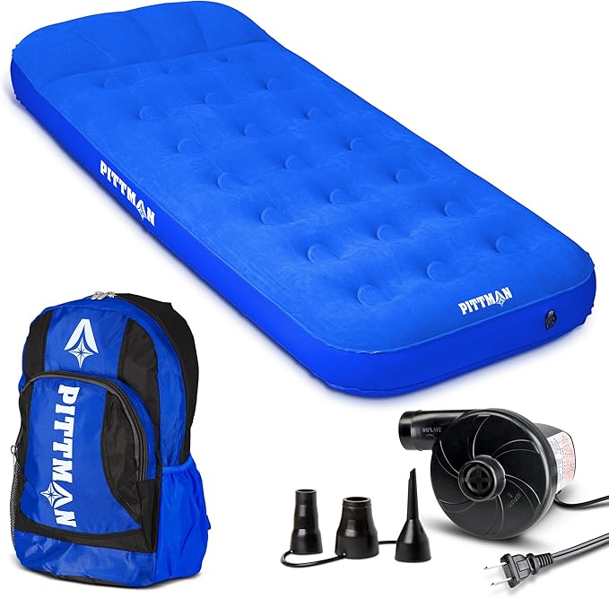 Pittman Outdoors Portable Battery Powered Air Pump with Fun Travel Backpack