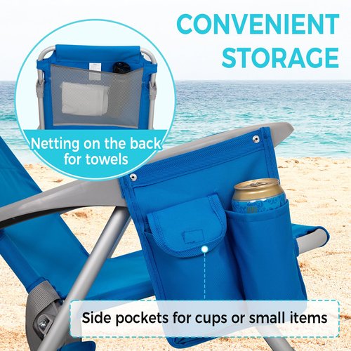 #WEJOY 2 Pack Folding 4-Position Beach Chair for Adults