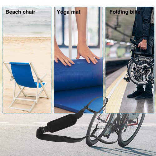 PATIKIL Carrying Beach Chair Straps, Adjustable Beach Chair Straps Shoulder Carrying Straps for Folding Chair Backpack, Black