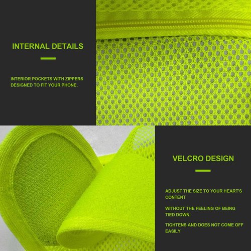 GOOFIT Running Vest and 2 Arm Straps for Jogging, Bicycle, Cycling Reflective High Visibility Vest Breathable Lightweight for Men & Women