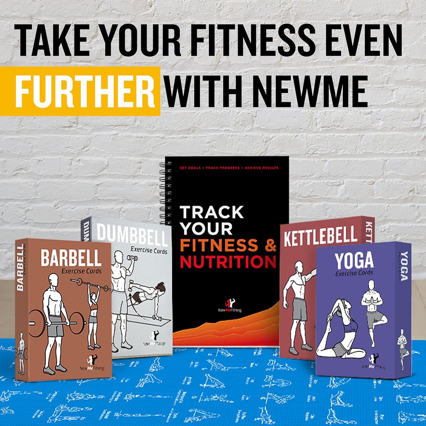 NewMe Fitness Yoga Pose Workout Cards, Instructional Fitness Deck for Women & Men, Beginner Fitness Guide to Training Exercises at Home or Gym