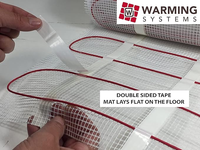 65 Sqft Mat, Warming Systems 120 V Electric Tile Radiant Floor Heating Mat with Programmable Thermostat, Includes Installation Monitor and Floor Temperature Sensor