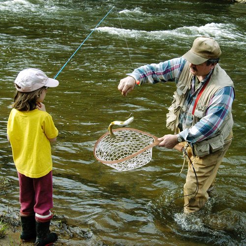 GarveeLife Fly Fishing Net - Trout & Bass Catch & Release Net with Safety Rope Lanyard & Soft Rubber Mesh