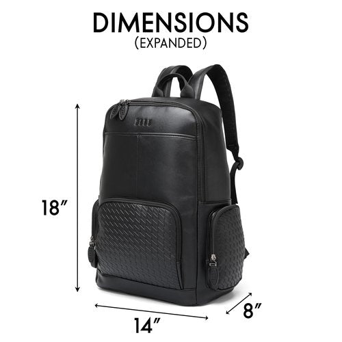 ELLE Leisure Luxe 27L Vegan Leather Backpack | Black
