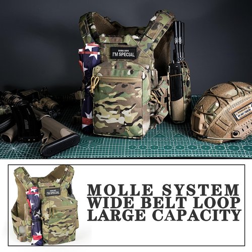 LONLOKE Tactical GP Wide/Tall Pouch,Molle General Purpose Pouches,Structured Horizontal/Vertical Utility Expanded Storage Bag with Hook and Loop Panel (TMC-02, Tall)