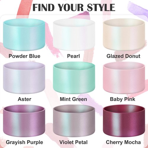 Mokoart Dreamy Gradient Silicone Boot Compatible with Stanley 40oz 30oz 20oz Tumbler and 12-24oz Water Bottles, Metallic Shimmer Silicone Boot Sleeve for Stanley Cup Accessories (Cherry Mocha)