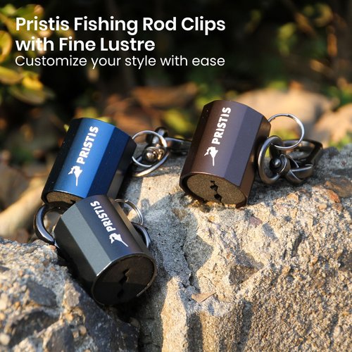 Pristis 3 Pack Fishing Rod Clips, Wearable Rod Holders with Keychain, Portable Hand-free Stainless-steel Fly Fishing Pole Accessory Tackle with Carabiner, Rustproof Durable Assistant Tool Gear