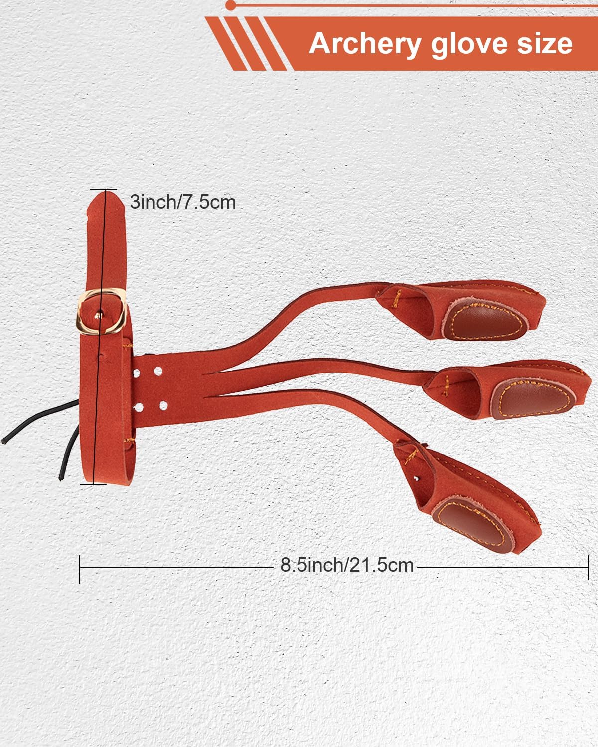 Toparchery Archery 2 Straps Arm Guard & 3 Finger Protective Gloves for Recurve Compound Long Bow Hunting Shooting Brown