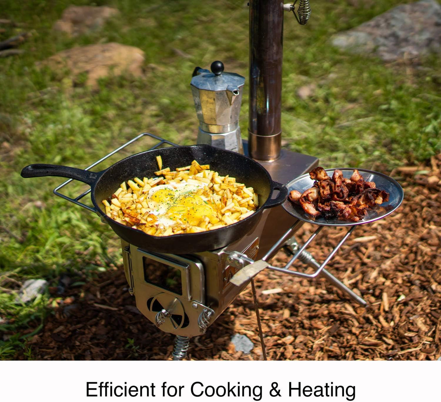 Winnerwell Woodlander Large Tent Stove | Portable Wood Burning Stove for Tents, Shelters, and Camping | 1500 Cubic Inch Firebox | Precision Stainless Steel Construction | Includes Chimney Pipe
