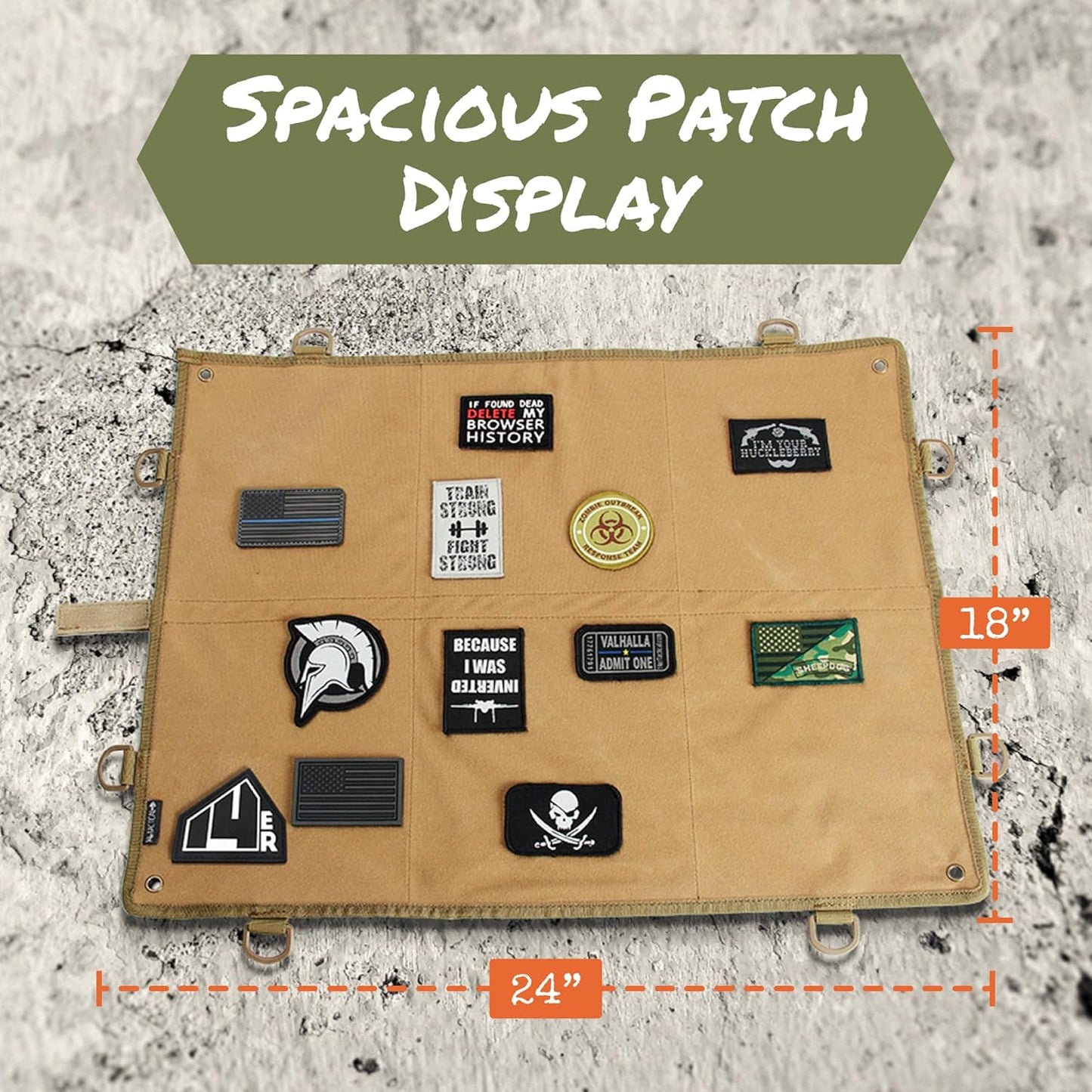 Patch Display Board | Patch Panel Board for Patches, Collection Patch Holder | Patch Wall Display Hook and Loop Panel | Morale Patch Board, Military Patch Display (Black)