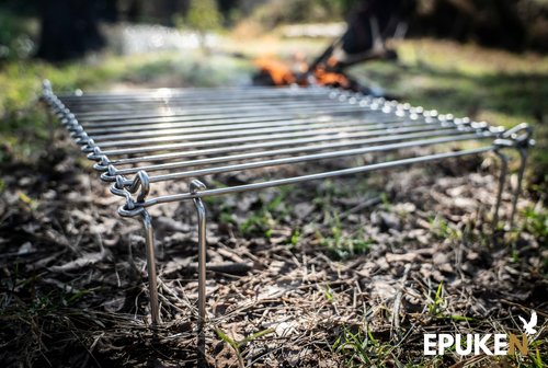 EPUKEN® Folding Grill – Compact Campfire Grill for Camping, Hiking & Outdoor Cooking - Lightweight 2.65 lbs Stainless Steel BBQ