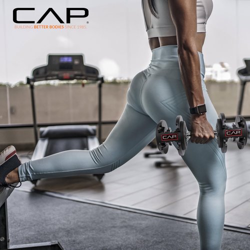 CAP Barbell ADJUSTABELL® 55 lb Pair of Adjustable Dumbbells with Contoured Full Rotation Handle, Honeycomb Chrome and Black Handle