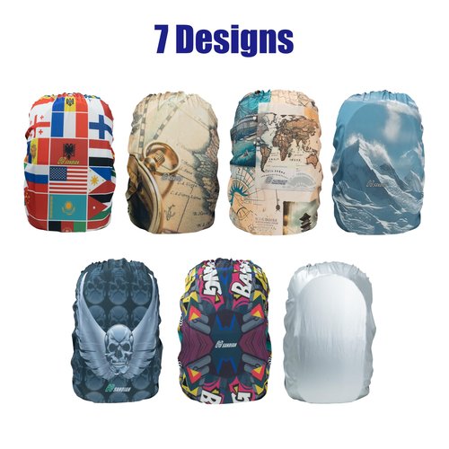 SANDIAN, All Backpack Rain Cover, Stretch Fits Most 25-80L Capacity, Strong TPU Coated, All Weather Resistant, Anti-Slip, Lightweight, Universal Fit with Plastic Stopper (Challenger)