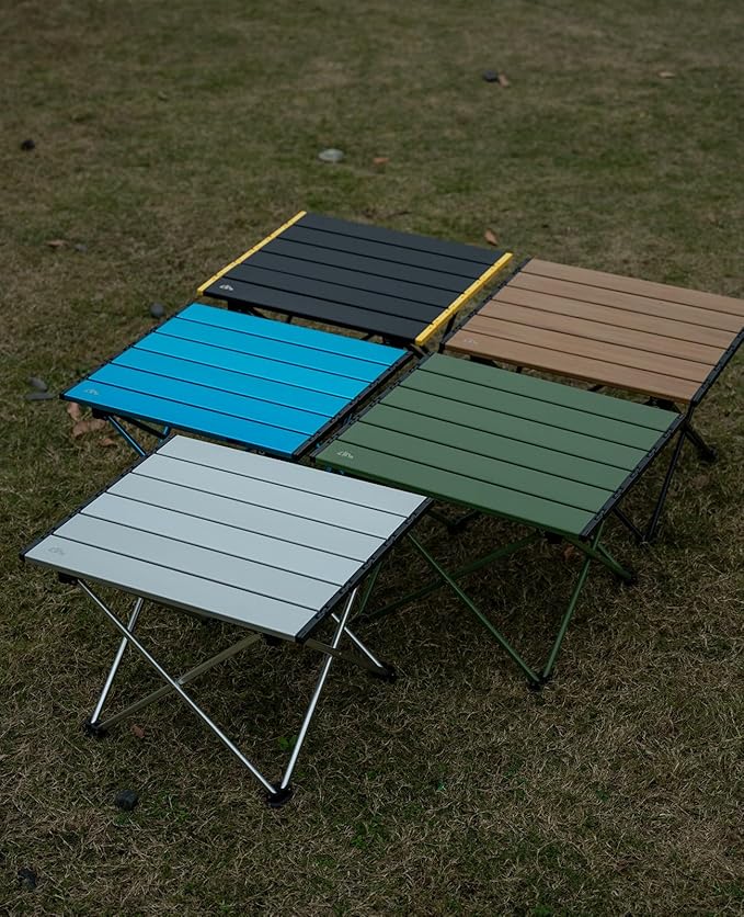 iClimb Ultralight Compact Camping Folding Table with Carry Bag (Blue - S)