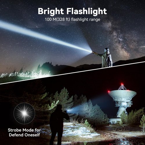 MORIKO Camping Lights Rechargeable Telescopic, Portable Collapsible Magnetic Lantern Camping Essentials, 10,500mAh IP67 Waterproof LED Flashlights, Camping Gear for Hiking Fishing Travel Emergency