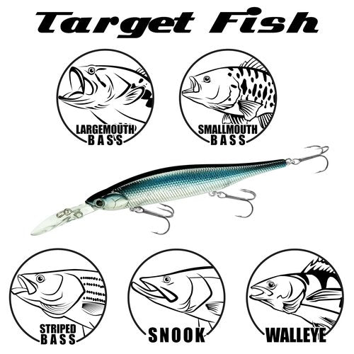 LUCKY CRAFT Lightning Staysee 110 MG-S, 580 MH Chartreuse Shad, Sinking, Magnet Weight Transfer, Freshwater Bass Fishing Lures, Deep Diver, 15ft Depth, Smallmouth, Bass Fishing Gear