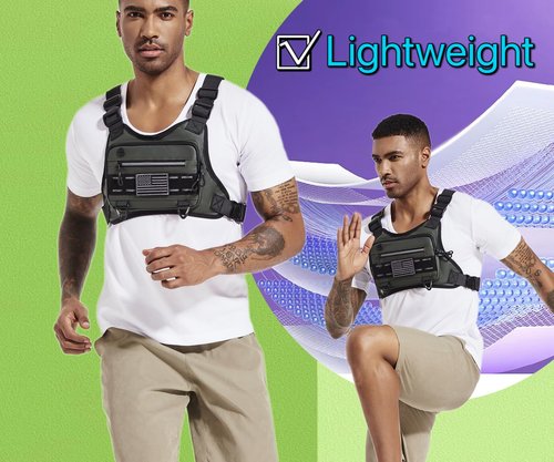 YZDD GOMIA Chest Bag For Men and Women Water Resistant Running Vest Tactical Chest Bag Pack for Sports Outdoor (Black)