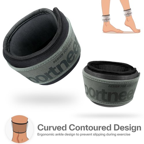 Sportneer Ankle Weights 1 LBS Pair Wrist Leg Arm Weights for Women Men Kids Child with Adjustable Straps, Strength Weighted for Jogging Running Walking Fitness Gym Workout (Black, 1 lb x 2)