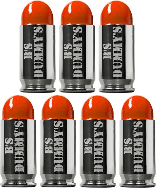 B's Dry Fire Snap Caps - A.K.A. B's Dummy's - Dummy 380 Auto Training Caps (7 Pack) (Orange Nickel)