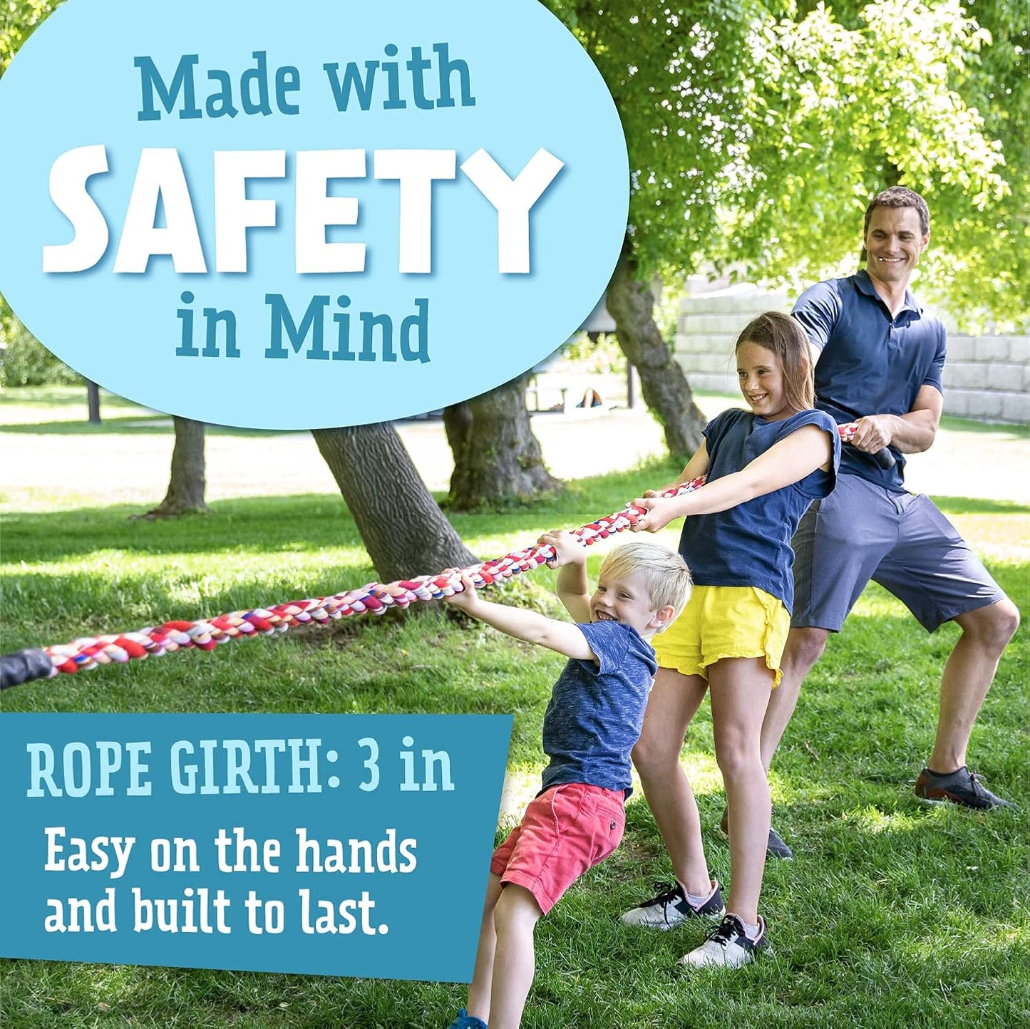 Squirrel Products 30’ Tug of War Battle Rope - Active Outdoor Fun for All Ages