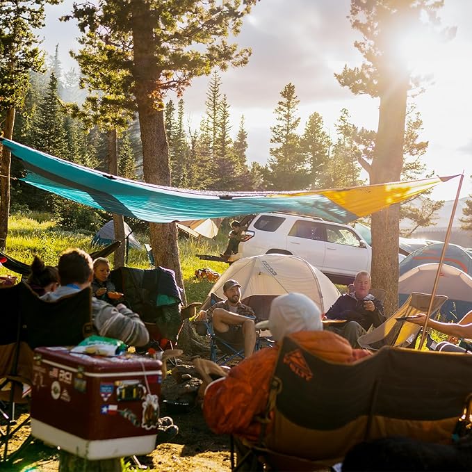 Kelty Noah’s Tarp Sun Shelter and Multi-Use Awning Rainfly, Portable Canopy UV Protection, Waterproof + Durable, 3 Sizes for Customized Pitch