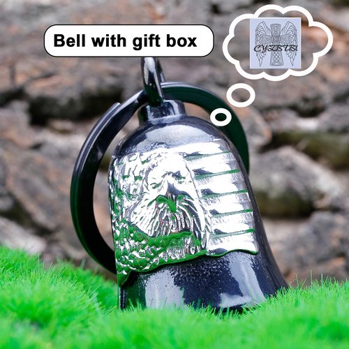 Motorcycle for Bells - Motorcycle Angel Bell for Men Women,Bell Biker Accessory,Guard Riding Safety (Black Silver)