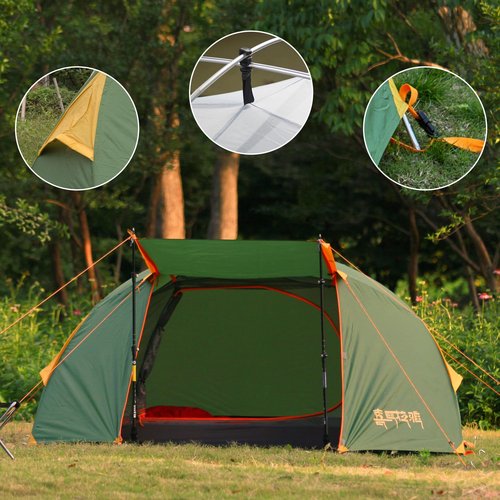 BackpackingTent, 1-Person Camping Tent Lightweight Portable for Hiking Outdoor Camping Beach (Green)