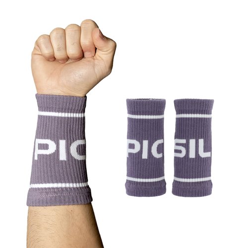 PICSIL - Cotton Sports Wristbands | Absorbent and Breathable | Ideal for Gym, Cross Training, Running and Tennis | Use with Grips | Unisex Design | Purple