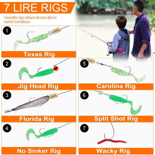 Fishing Lures Kit for Freshwater Tackle Box Kit for Bass Trout, Fathers Day Dad Gifts for Men Dad Husband Boys Beginner, Bait & Other Accessories Fishing Gear Gifts Ideas 105pcs Black